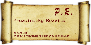 Pruzsinszky Rozvita névjegykártya